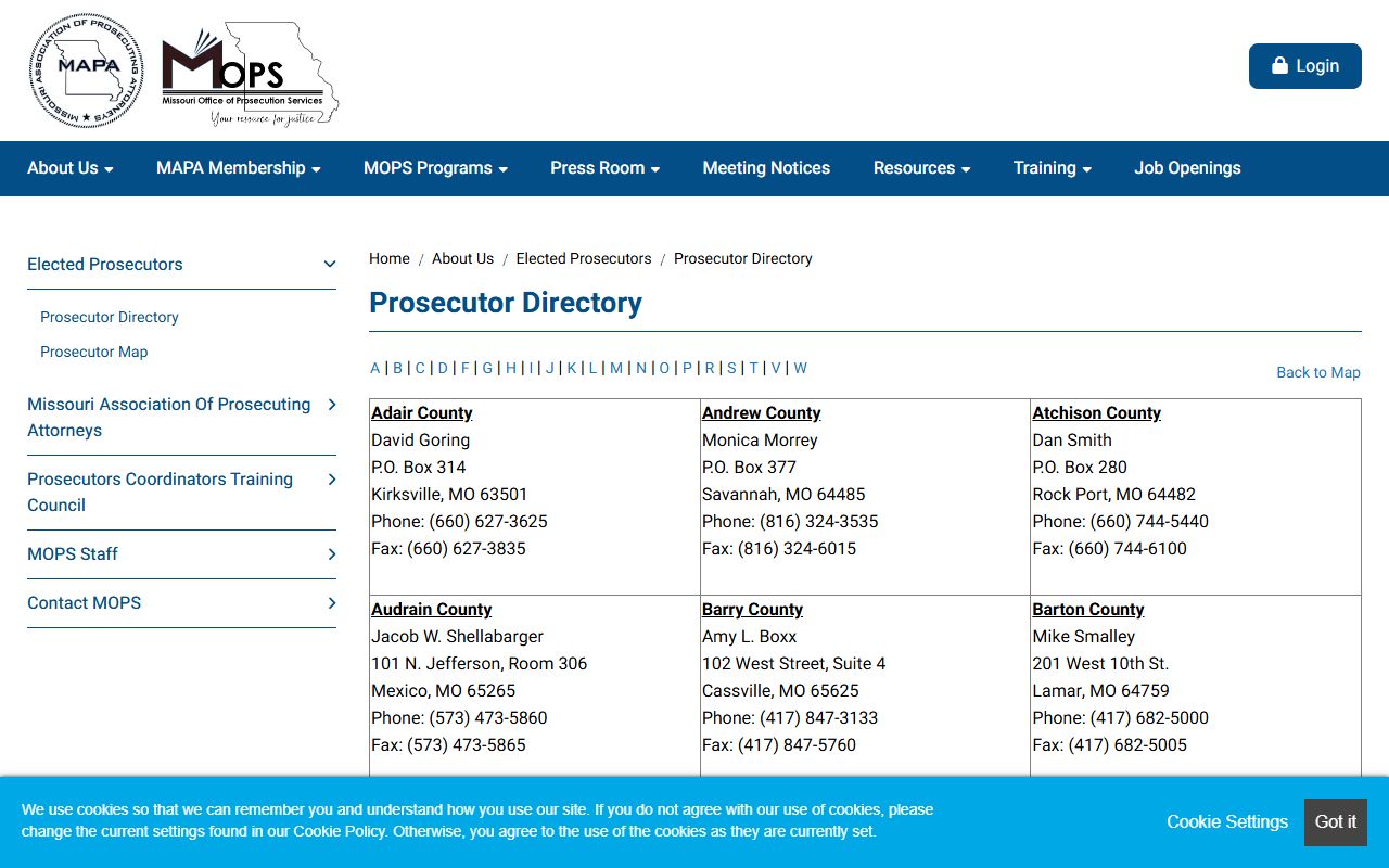 Ray County criminal court records Missouri prosecutors directory