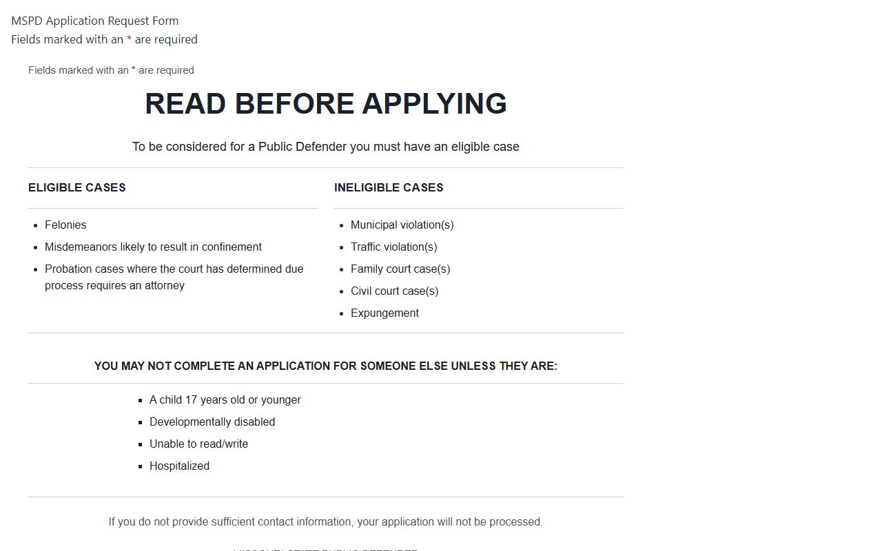 Ray County criminal court records Missouri public defender application