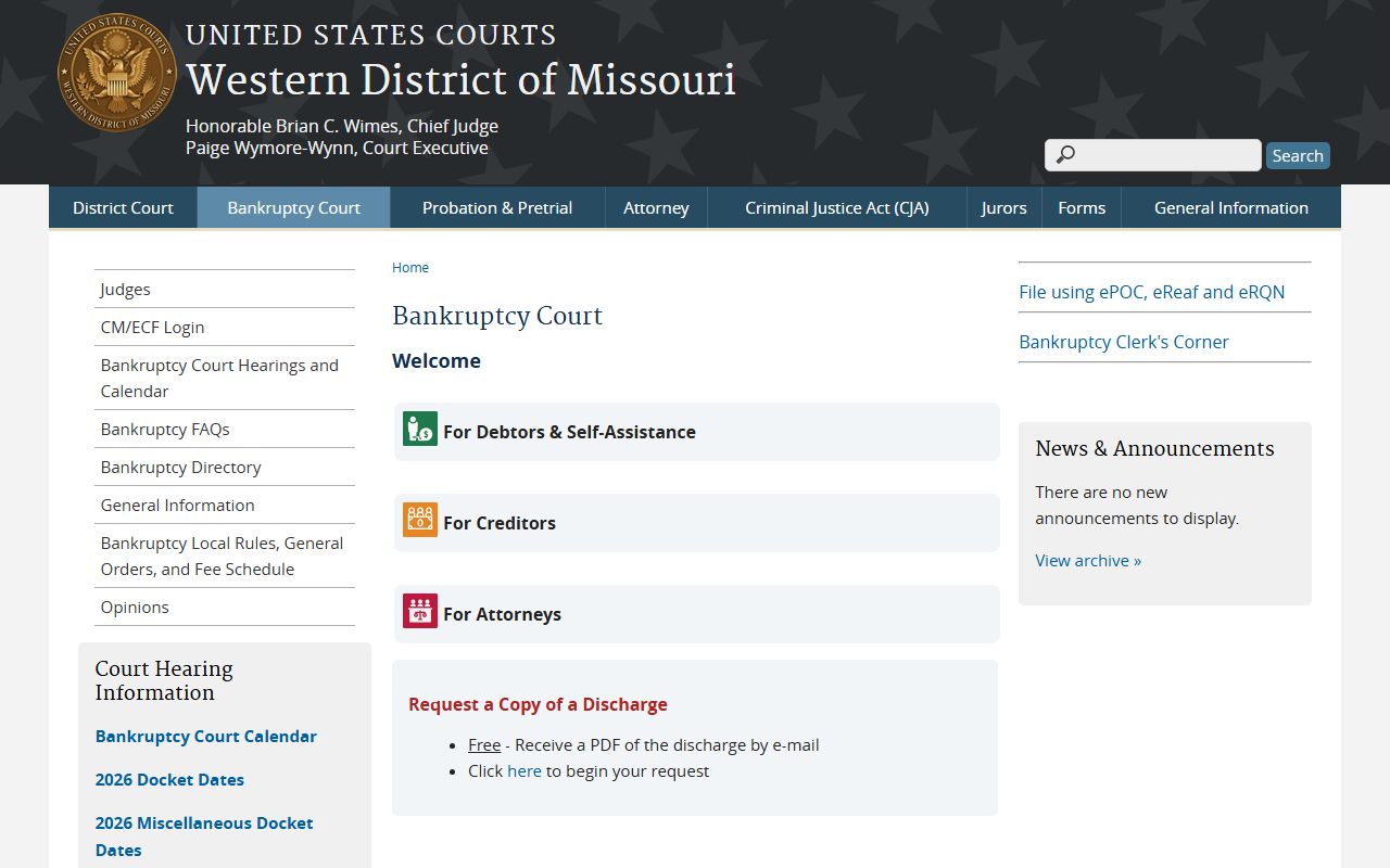 Ray County Circuit Court records and Western District bankruptcy court access