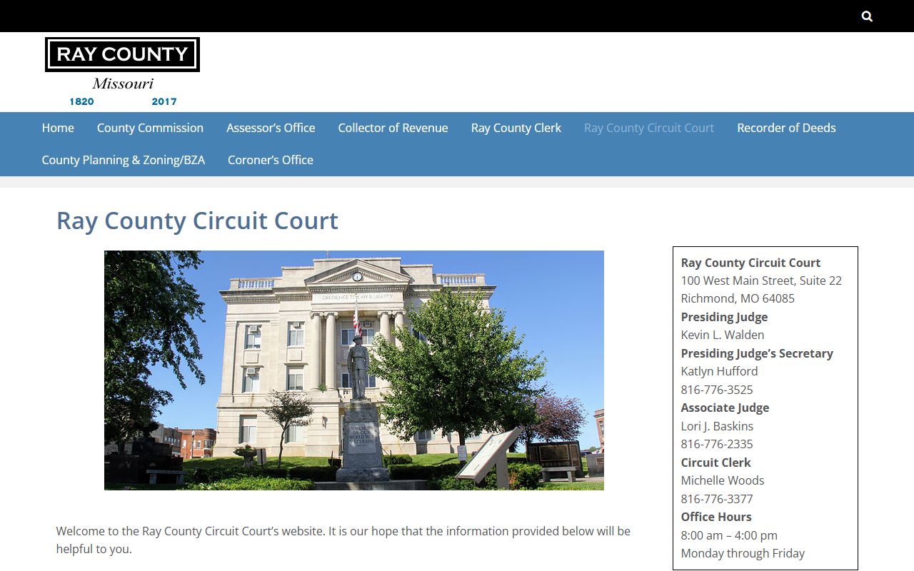 Ray County Court records Circuit Court office routing